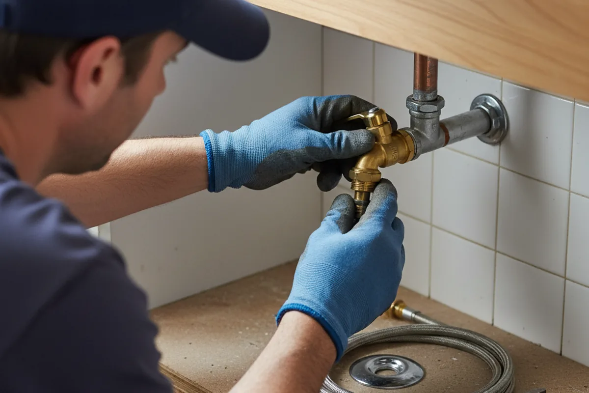 Shutoff valve and fitting work during Emergency Plumbing in Satsuma